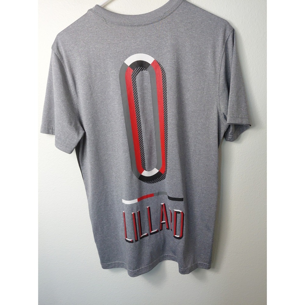 Portland Trail Blazers Damian Lillard #0 NBA T Shirt Size Small Gray
